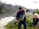 响水滩钓大翘嘴后抢着与大鱼拍照 [视频]